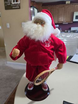 Santa Claus Tennis Figurine Collectible Doll