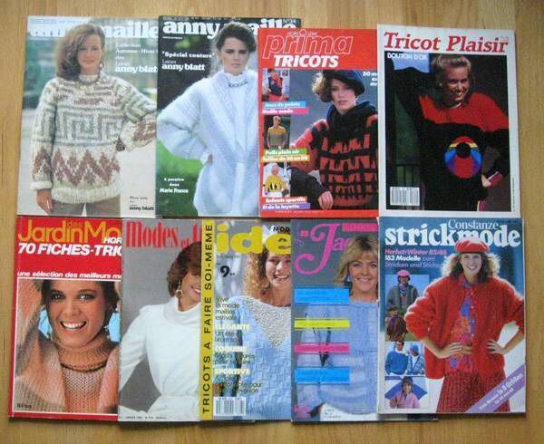 Lot of 9 French and German Knitting Magazines