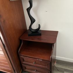 Brown Rolling Night Stand 