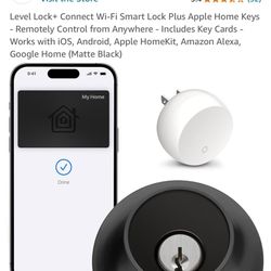 Level Lock+ Connect Wi-Fi Smart Lock Plus Apple Home Keys (Matte Black)