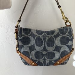 Vintage Denim Coach Shoulder Bag