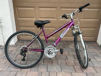 Royal purple bike wit teal wording