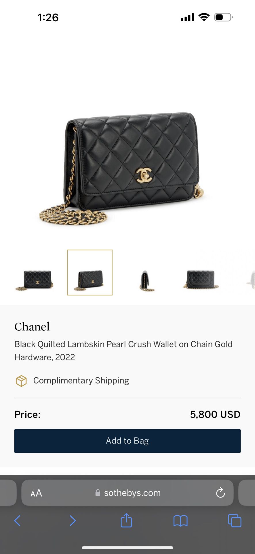 Chanel Black Quilted Lambskin Pearl Crush Wallet on Chain Gold Hardware, 2022  for Sale in Elmwood Park, NJ - OfferUp