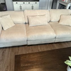 Cream Corduroy Sofa 