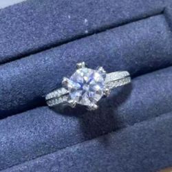 Diamond Moissanite Ring Sz 6 & 7