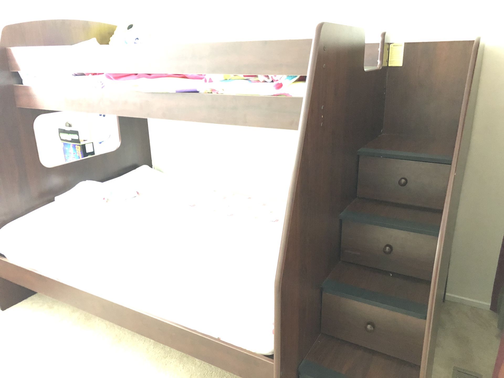 Bunkbed full+twin sizes (real wood)-MAKE ME AN OFFER