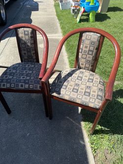 Pair of Wood Frame Accent Chairs