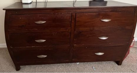 Solid Wood 6-Drawer Double Dresser