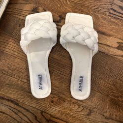 White Braided Sandals