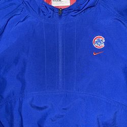 Nike Chicago Cubs Embroidered Mlb Baseball Hooded 1/4 Zip Windbreaker