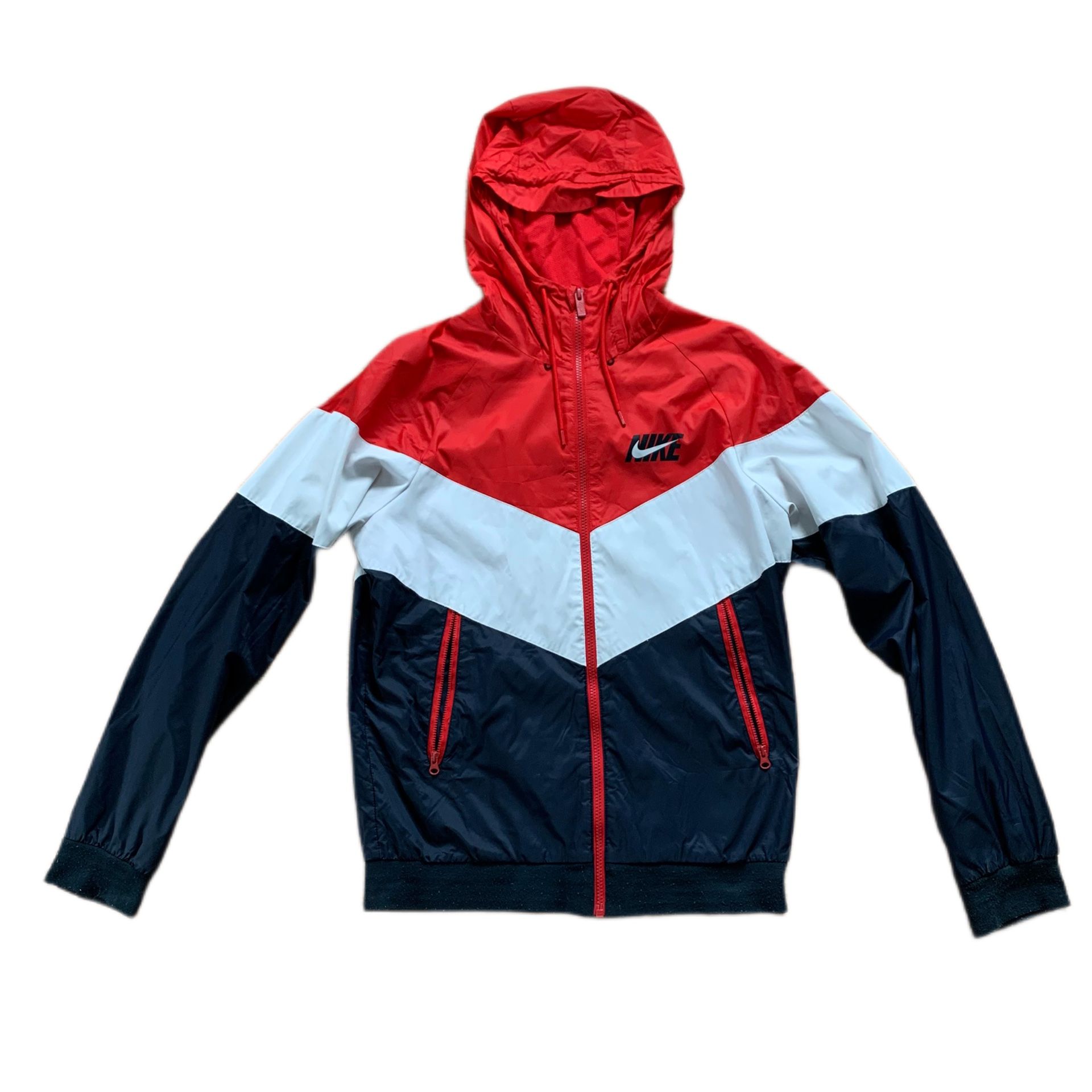 Mens Nike Windbreaker Red/White/Medium Navy Sz Small