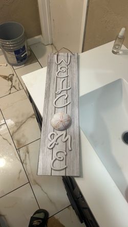 Coastal Welcome Sign with Sand Dollar