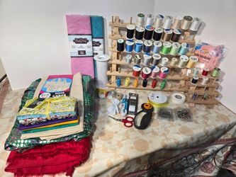 Sewing supplies with tote