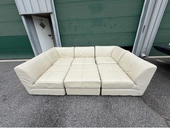 FREE Local Delivery 🚚- Italian Leather 6 pieces sectional couch sofa set modular