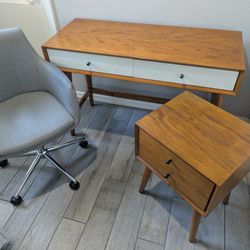 Desk, Chair & Night Stand