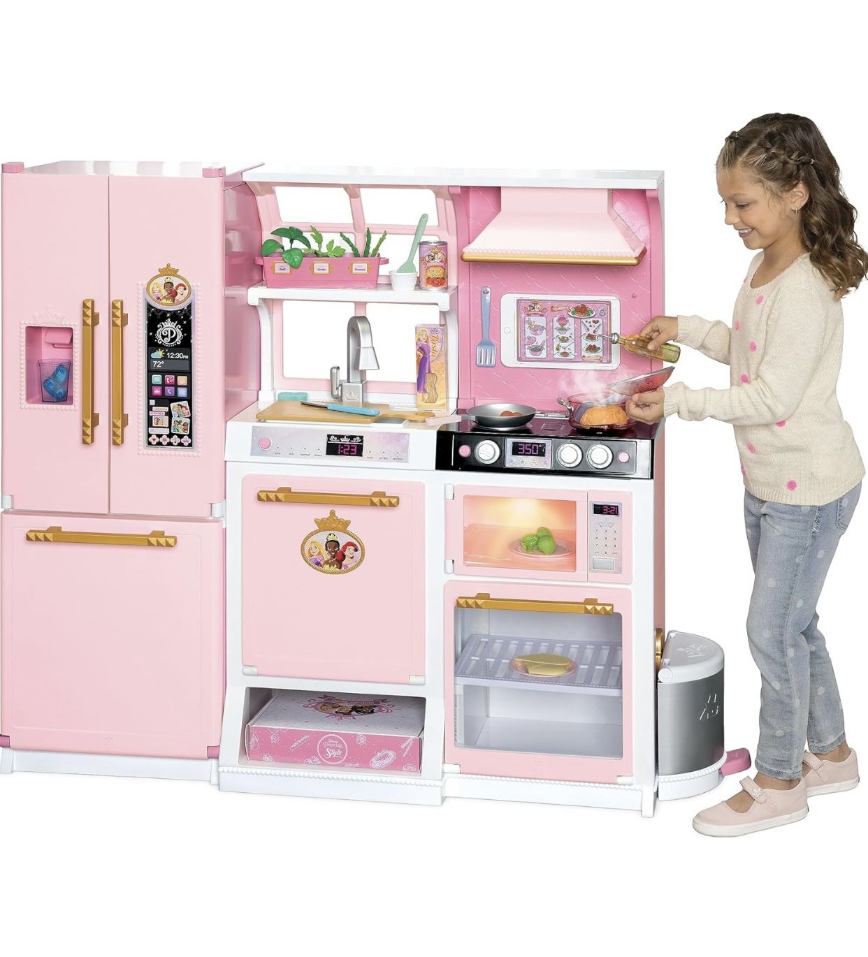 Disney Princess Style Collection Fresh Prep Gourmet Kitchen, Interactive Pretend Play Kitchen