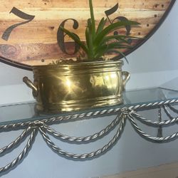 Oval Brass Planter 