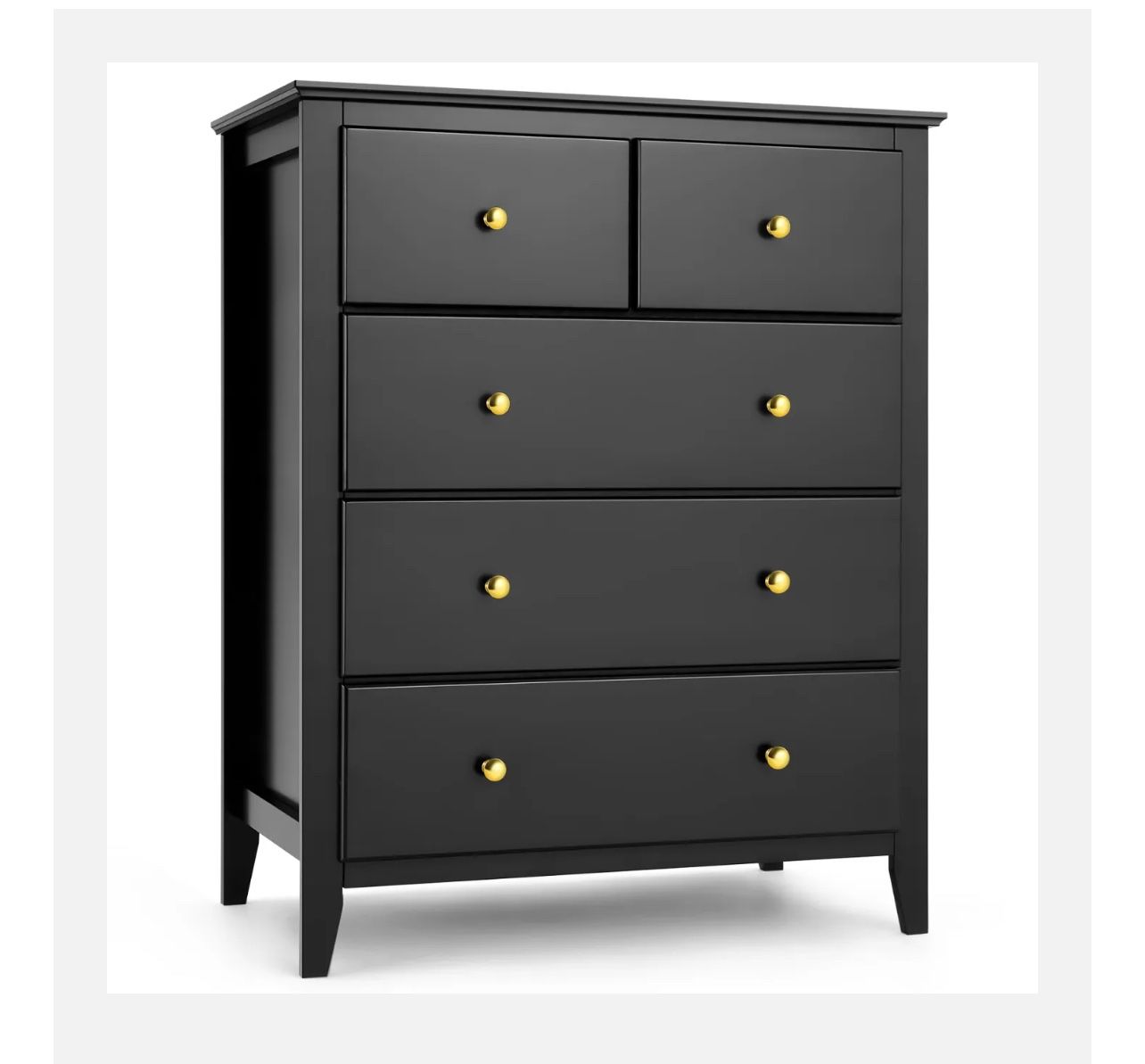 5 Drawer Dresser, Tall Chest of Drawers Closet Organizers and Storage