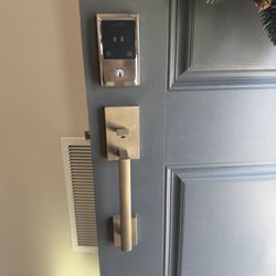 Smart Keypad Door Lock + Modern Handle – Brushed Nickel