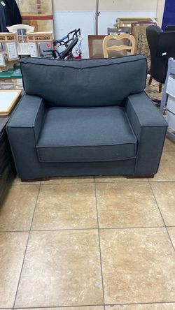 Oversized Accent Chair Dark Gray Fabric