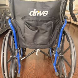 Blue Wheelchair  Drive With Cushioned Arm Rest