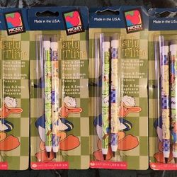 4 Pairs of 0.5 mm Mickey Unlimited Party Time Mechanical Pencils GOOFY & DONALD 