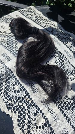Human Hair Extension Clip On 16" Dark Brown