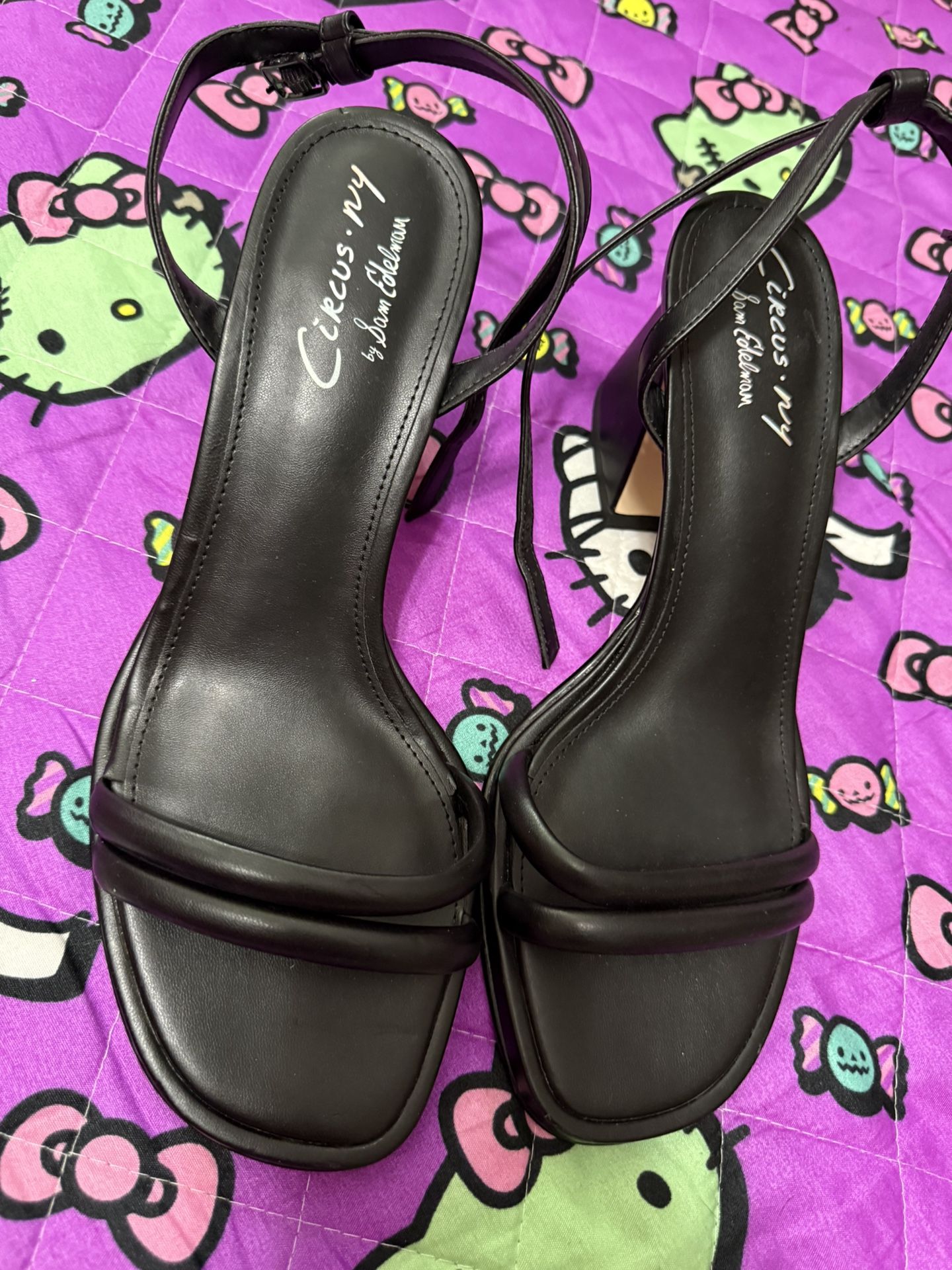 Black Sandal Heels Size 10