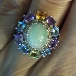 Genuine Opal New In Box Size 6 Genuine Gemstone Ring! 💍