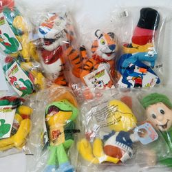 9 piece Never opened vintage breakfast icon plushy collection