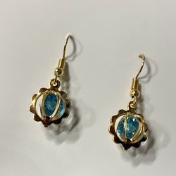 Light Blue Diamond Golden Earring