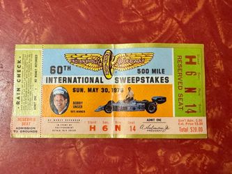 1976 Indianapolis 500 Ticket Stub - 60th International Sweepstakes