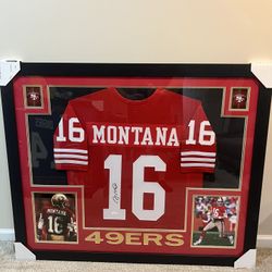 Joe Montana 49ers Custom Framed Signed Auto Autograph NFL Memorabilia Frame Jsa Witness Coa