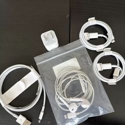 OME APPLE Lightning C-Type & USB Cable 6ft n 3.3ft, Earbuds, AC Adap for iPhone