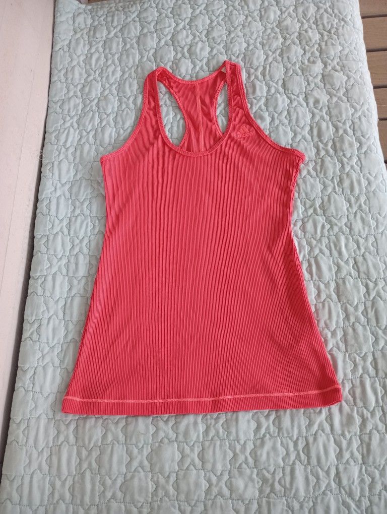 Adidas Tank Top Orange Ribbed Racerback Women’s Size Small