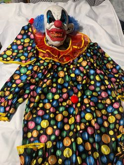 Clown costume with Latex mask, one size fits most