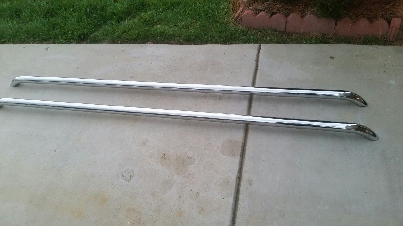 Long bed pickup truck side rails Chrome