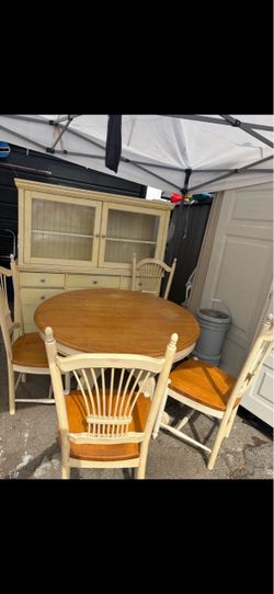 vintage dining table  and shelf