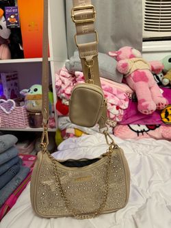 steve maddedn rhinestone shoulder/crossbody bag
