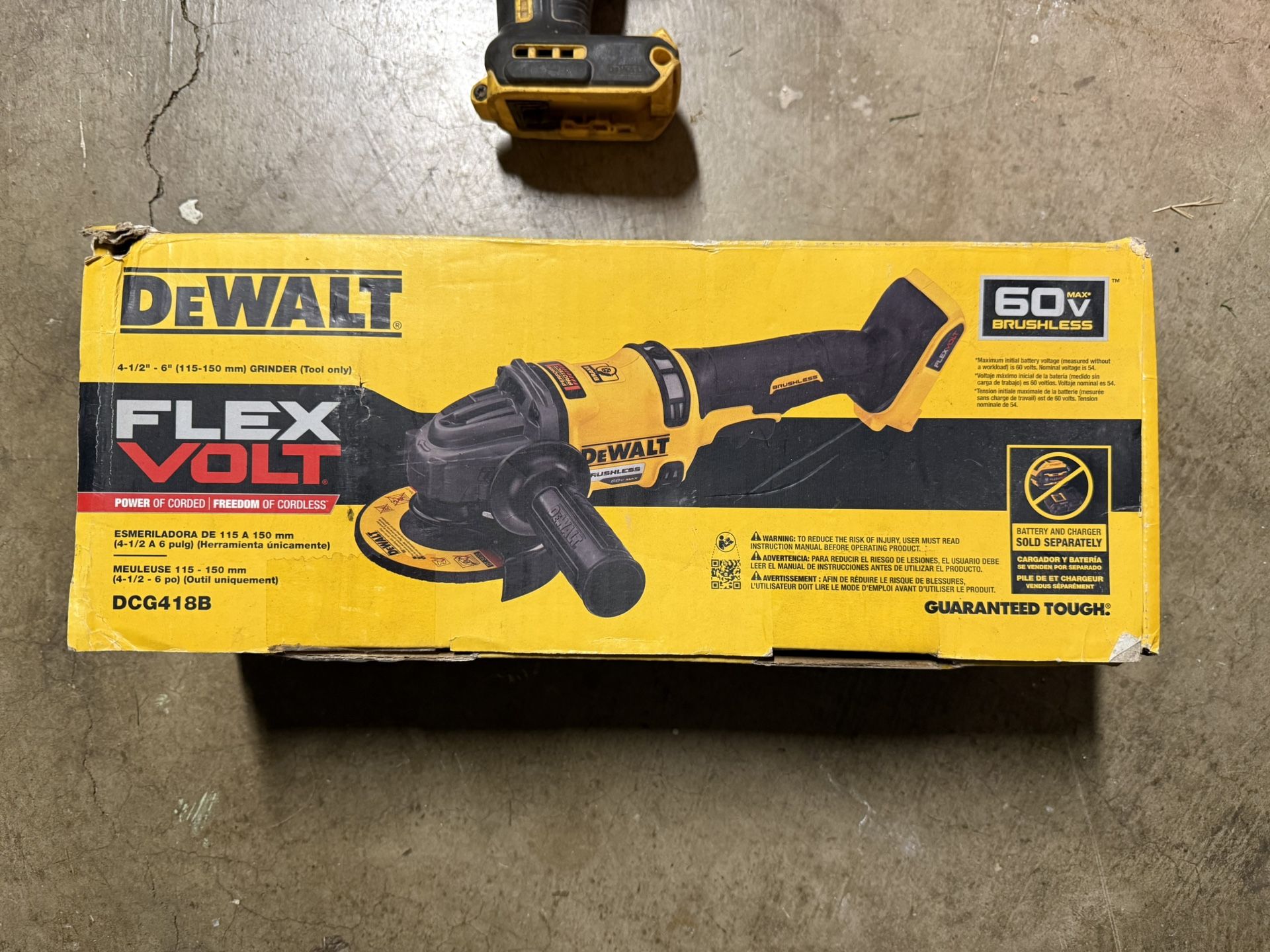DeWalt DCS418B FLEXVOLT 60V MAX Brushless 4-1/2 Grinder
