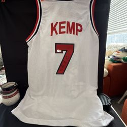 Shawn Kemp Autographed Team USA Jersey Sz XL New / Sonics 