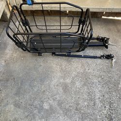 Rear Bike Rack with Basket Aluminum Adjustable Foldable 