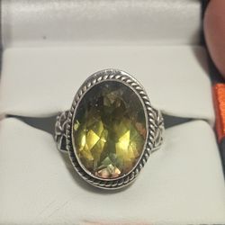 Sterling g Silver stamped and Peridot
