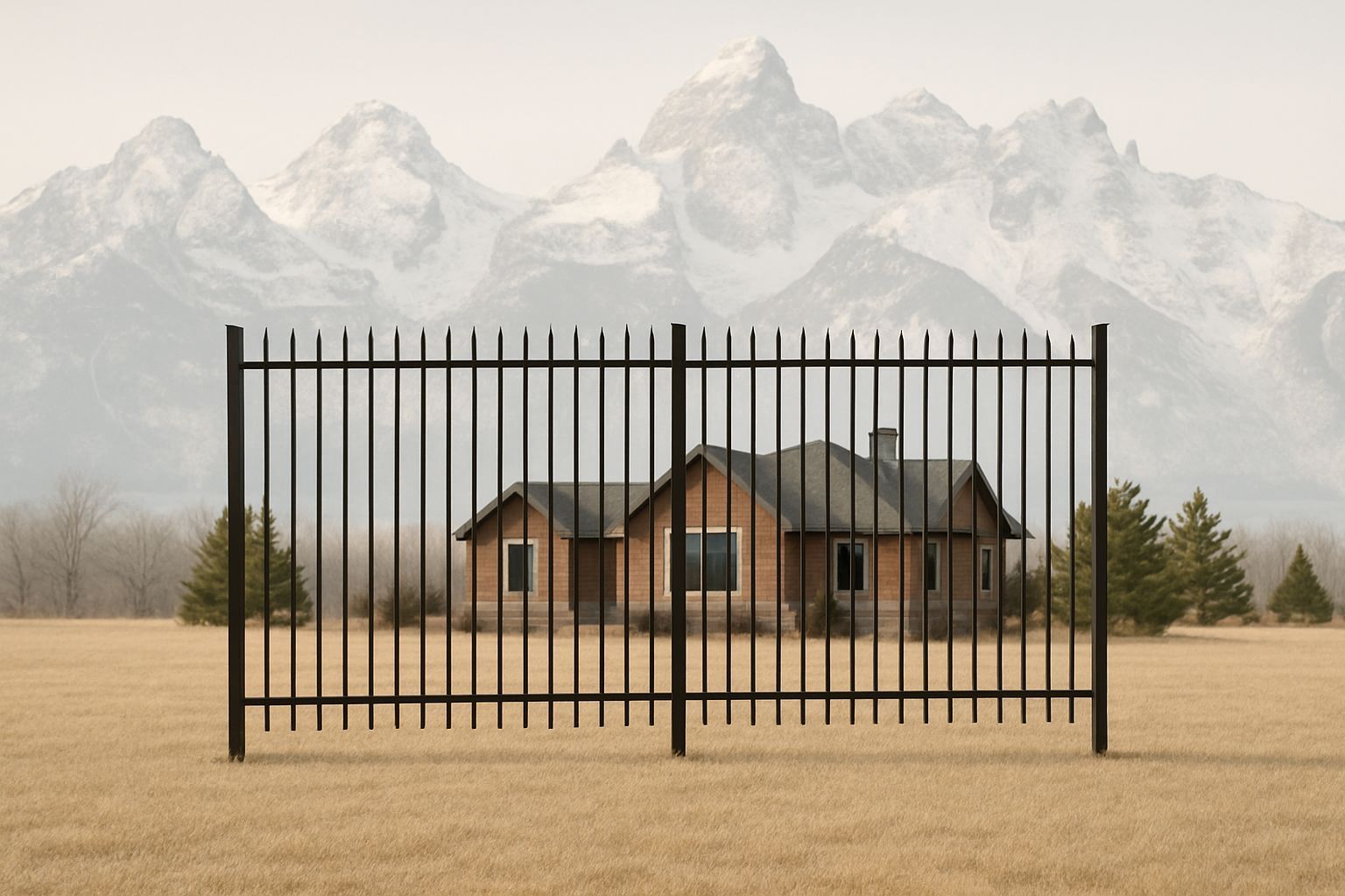 New 60H x94W Spear metal fence black