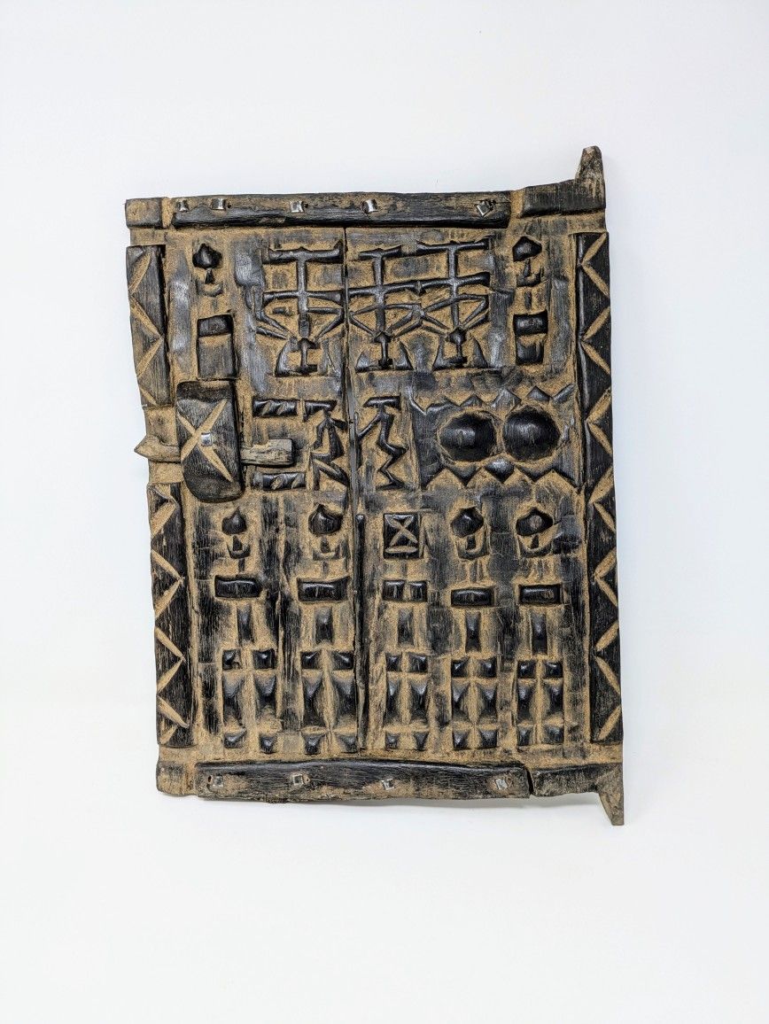 Early 20th Century Hand-Carved African Dogon Granary Door