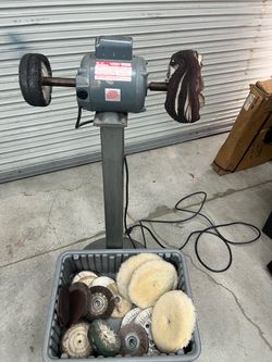 Dayton Double-End Buffer Polisher on Stand with Wheels