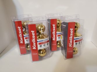 Lot Of 4 Kwikset Keyed Entry Door Lock Polished Brass 