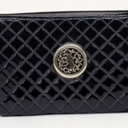 Black Quilted Clutch / Cosmetic Bag