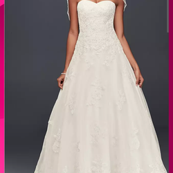 Organza A-line wedding dress with beaded applique