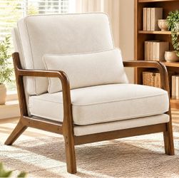 Brand New Mid-Century Modern Accent Chair – Beige